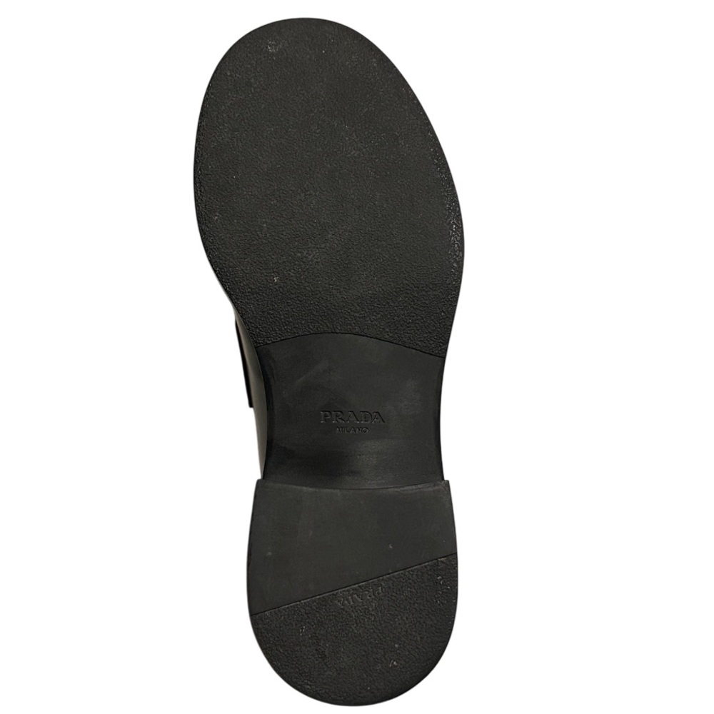 Prada Chocolate Brushed Leather Loafers Black - Picture 6 of 10
